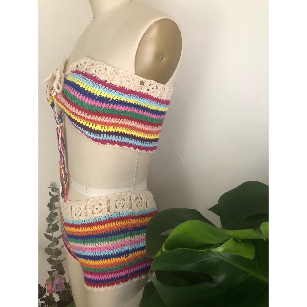 Handmade Cotton-Crochet Colorful-Swimsuit - Picture 6 of 7